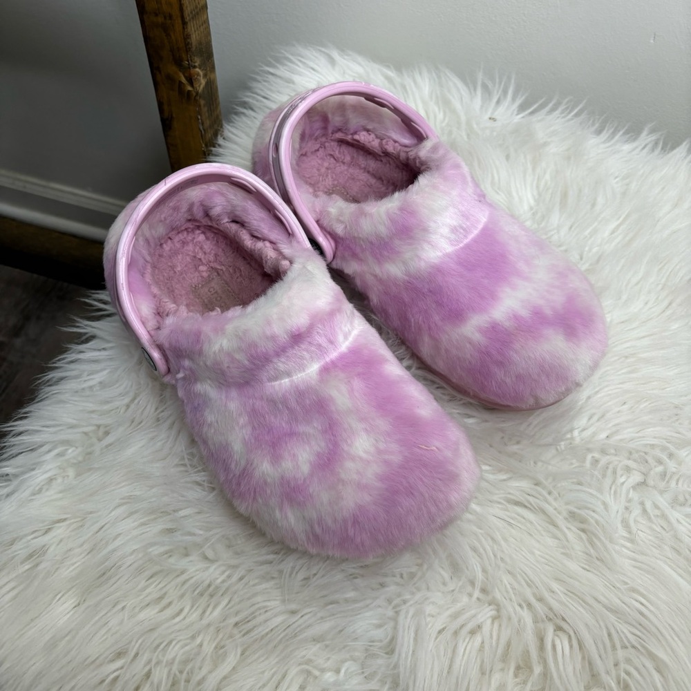 Crocs Classic Fur Sure Cotton Candy Pink Clog Slides